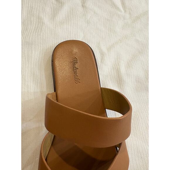 Madewell Tan Sandals The Mena Slide Leather Womens 6.5 Comfort Padding - Picture 5 of 12